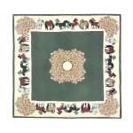 The Grand Heritage Garden & Galloping Horse 100% Mulberry Silk Square Scarf (65x65cm)