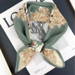 The Grand Heritage Garden & Galloping Horse 100% Mulberry Silk Square Scarf (65x65cm)