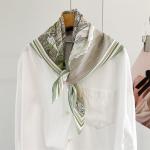 "Eternal Rome" Hand-Sketched Landscape Scarf | 100% Mulberry Silk (65x65cm)