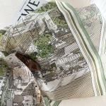 "Eternal Rome" Hand-Sketched Landscape Scarf | 100% Mulberry Silk (65x65cm)