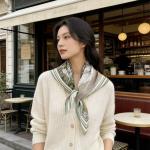 "Eternal Rome" Hand-Sketched Landscape Scarf | 100% Mulberry Silk (65x65cm)