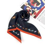 Classic Equestrian Silhouette Square Scarf | 100% Mulberry Silk (65x65cm)