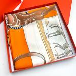 Luxury Horse & Carriage Print Silk Scarf - Hand-Rolled 100% Mulberry Silk Twill