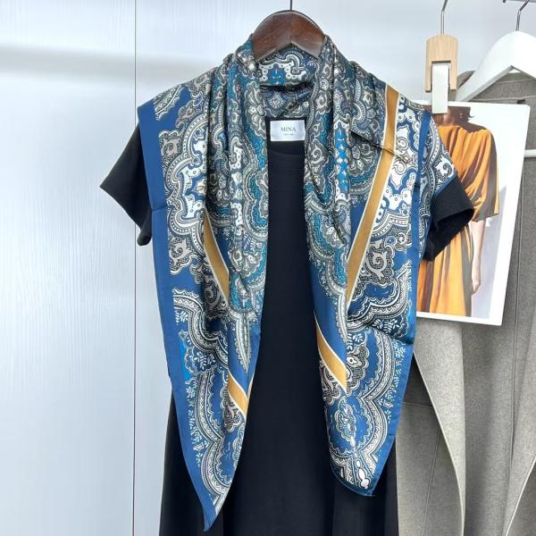 The Royal Blue Paisley Heritage: 100% Mulberry Silk Scarf