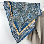 The Royal Blue Paisley Heritage: 100% Mulberry Silk Scarf