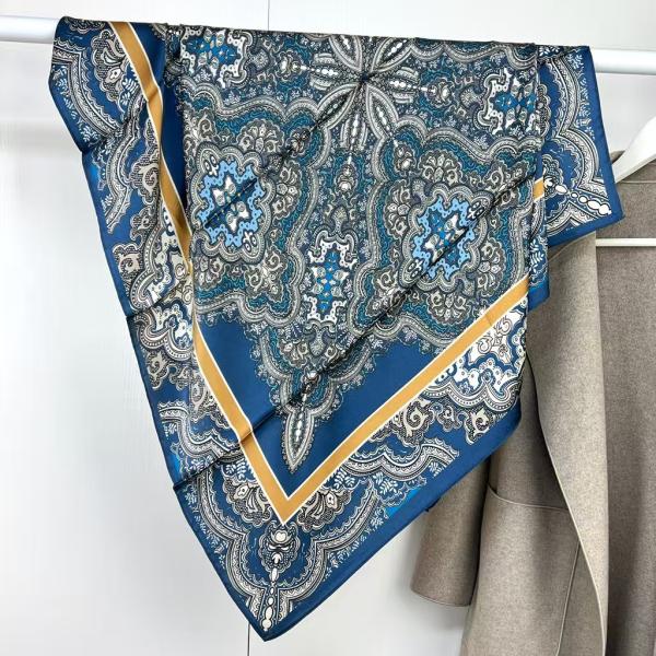 The Royal Blue Paisley Heritage: 100% Mulberry Silk Scarf