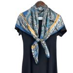 The Royal Blue Paisley Heritage: 100% Mulberry Silk Scarf