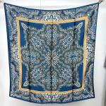 The Royal Blue Paisley Heritage: 100% Mulberry Silk Scarf