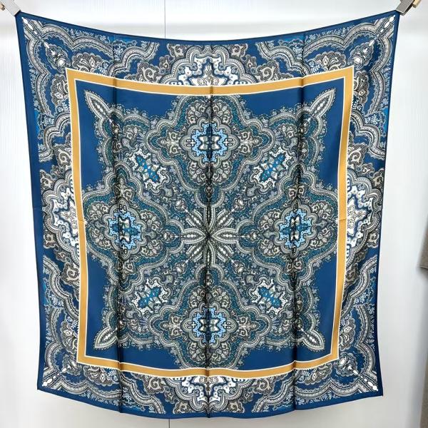 The Royal Blue Paisley Heritage: 100% Mulberry Silk Scarf