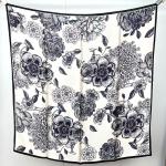 The Ink Botanical Sketch: Hand-Painted Floral Silk Twill