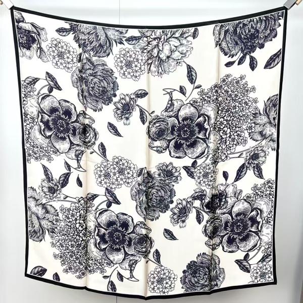 The Ink Botanical Sketch: Hand-Painted Floral Silk Twill