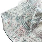 Midnight Blue & Sage Zenith: Mythical Zodiac Reversible Silk Scarf