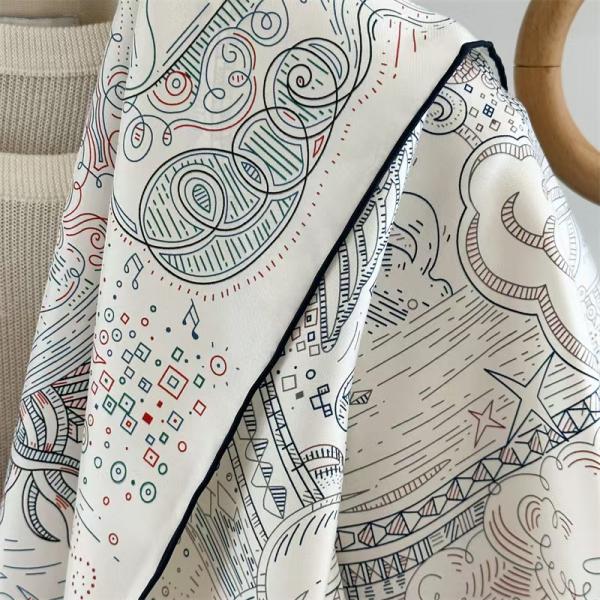 Midnight Blue & Sage Zenith: Mythical Zodiac Reversible Silk Scarf