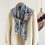 "City of Light" Premium Mulberry Silk Square Scarf - Retro Cinematic Art Deco Hand-Rolled Wrap