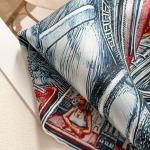 "City of Light" Premium Mulberry Silk Square Scarf - Retro Cinematic Art Deco Hand-Rolled Wrap
