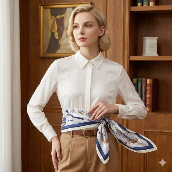 The Royal Heritage: 100% Mulberry Silk Twill Square