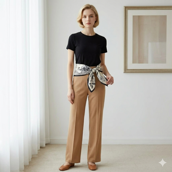 The Ink Botanical Sketch: Hand-Painted Floral Silk Twill