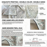 Midnight Blue & Sage Zenith: Mythical Zodiac Reversible Silk Scarf