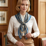 The Royal Blue Paisley Heritage: 100% Mulberry Silk Scarf