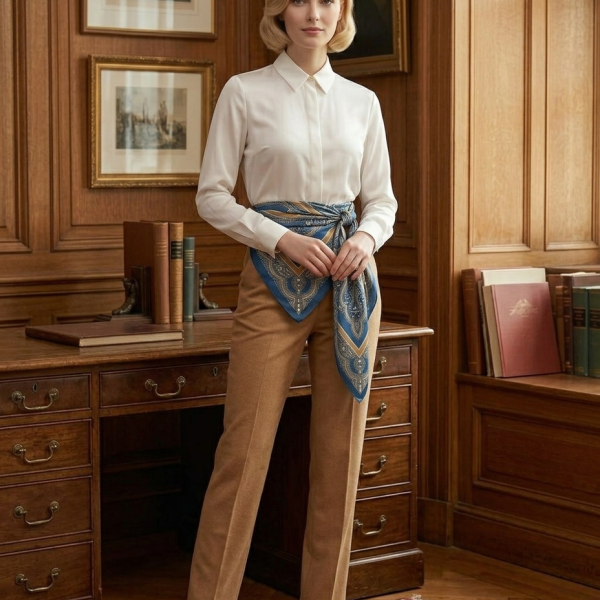 The Royal Blue Paisley Heritage: 100% Mulberry Silk Scarf