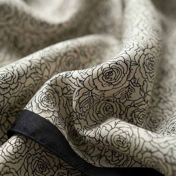 Nocturne Rose Silk Scarf