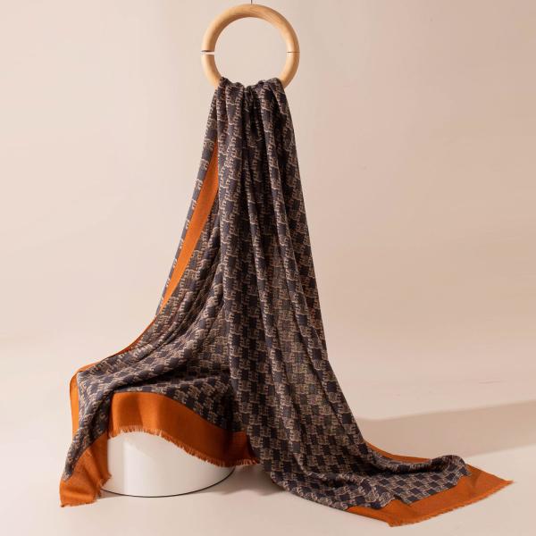 Heritage Monogram Wool Wrap — 100% Virgin Wool