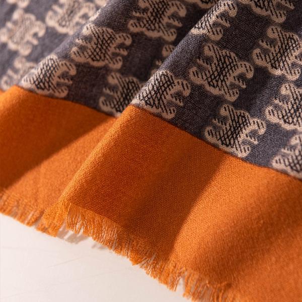Heritage Monogram Wool Wrap — 100% Virgin Wool